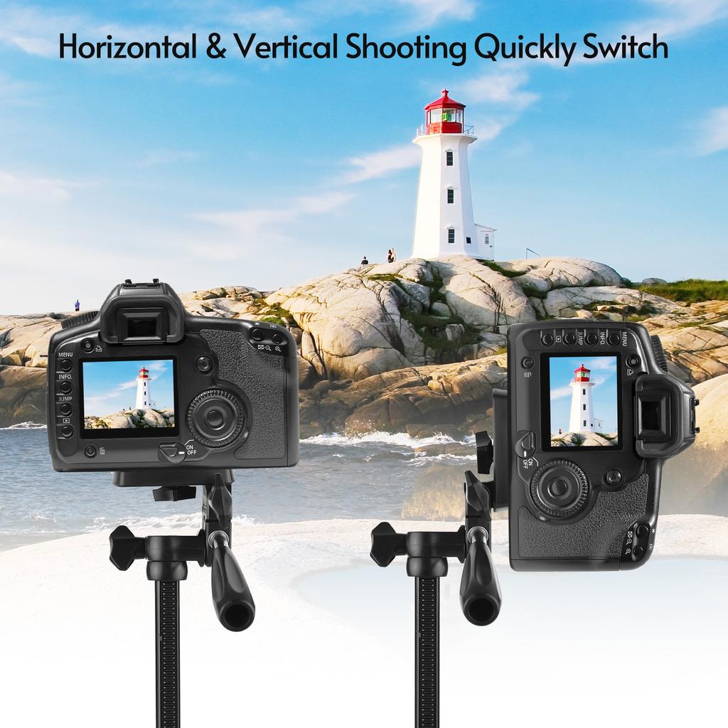 Portable Tripod Stand Aluminum Alloy 135cm 53in Max. Height 3kg Load Capacity with Phone Clamp Remote Shutter for