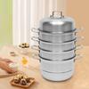 Steamer 32cm Five Tier Stainless Steel Steamer with Glass Cover for All Hobs Couscous Pot Steamer