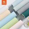 5 Meters / Roll 3D Self-adhesive Thicken Waterproof Wallpaper Linen Textured Pure Color Home Decorative Refurbished Sticker