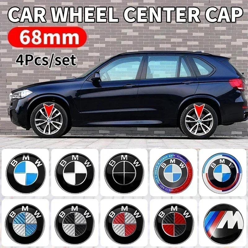 BADK3 For BMW 4pcs 68mm Car Wheel Center Hub Cover Badge Logo Emblem for BMW E87 E30 E46 E28 E34 E39 E60 F02 F18 F35 G20 G03 G05 F10 E