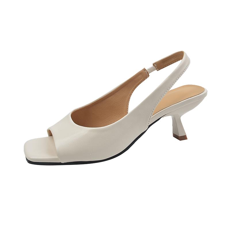 Fashion Summer Sandals Kitten Heel Shoes For Women Slip On Silver Gold Pumps Spring Autumn Elegant Slingback Sandals Sexy Heel