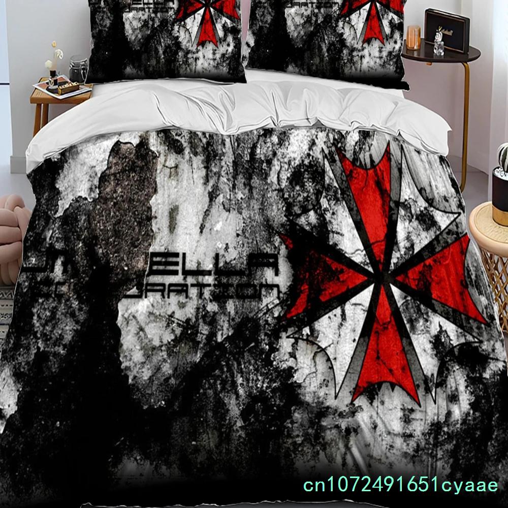 3D R-Resident Evil Games Gamer Comforter Постельное белье, пододеяльник, наволочка, размер king-size, комплект постельного белья для мальчиков