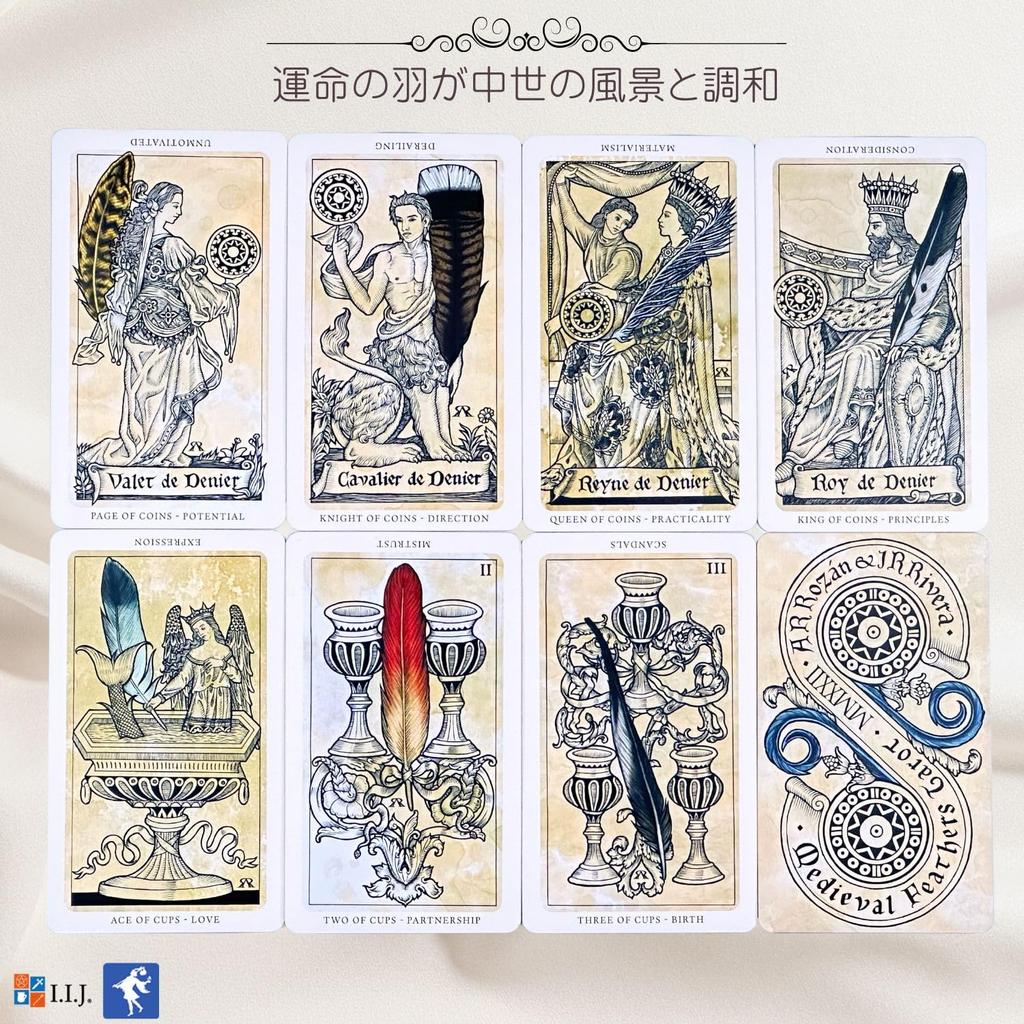 Tarot Cards Tarot Fortune Telling Medieval Feathers Japanese Instruction Manual Included I.I.J [The Tarot] [Genuine]