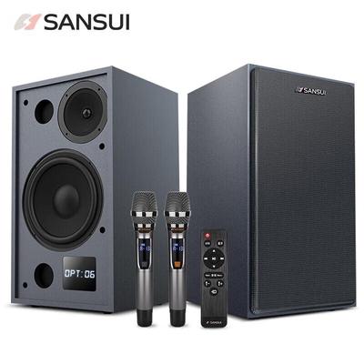 Деревянный Bluetooth-динамик SANSUI H5 для KTV, штекер CN (адаптер в комплекте)