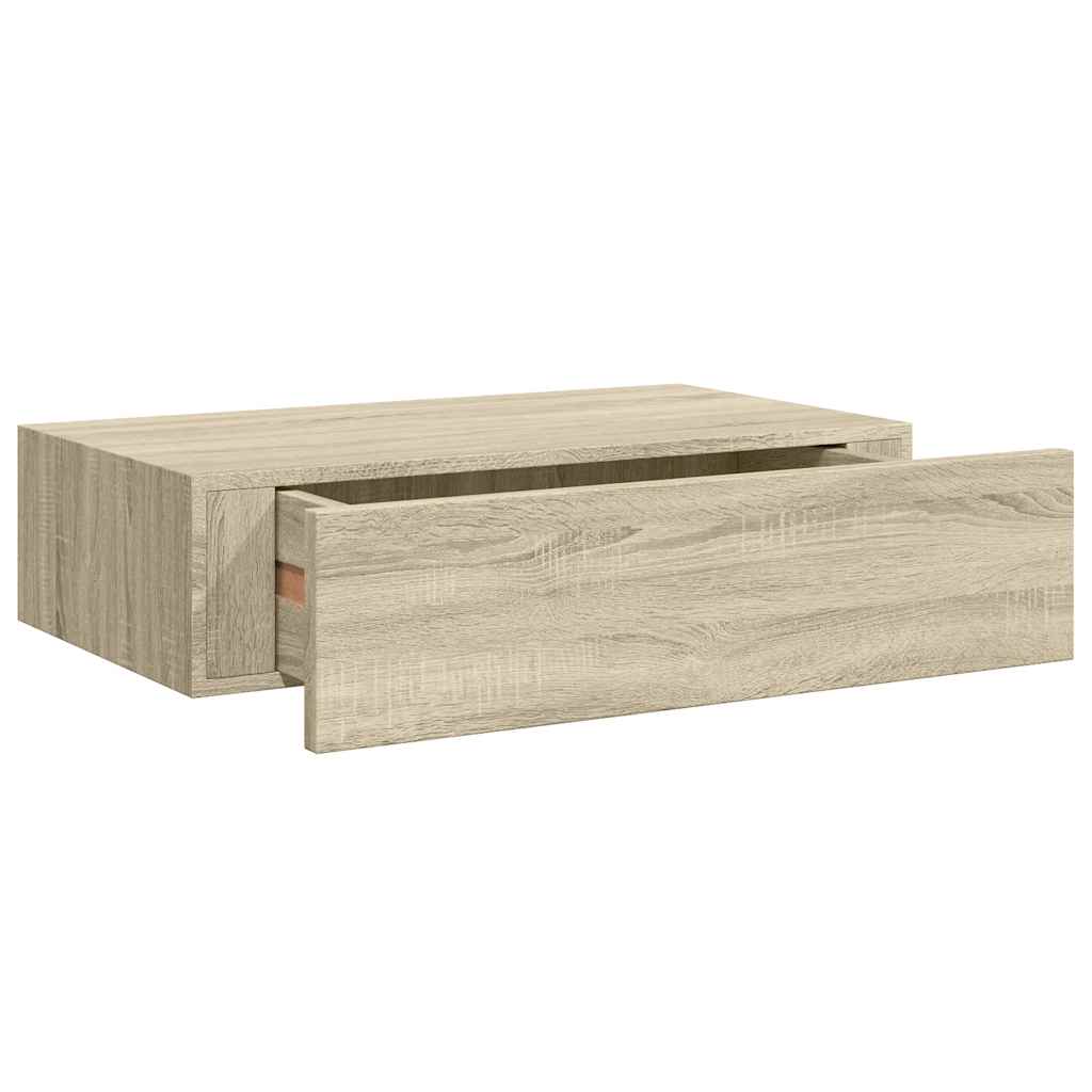 Vidaxl Półka Ścienna Z Szufladą, Kolor Dębu, 40 X 23,5 X 10 Cm, Mdf