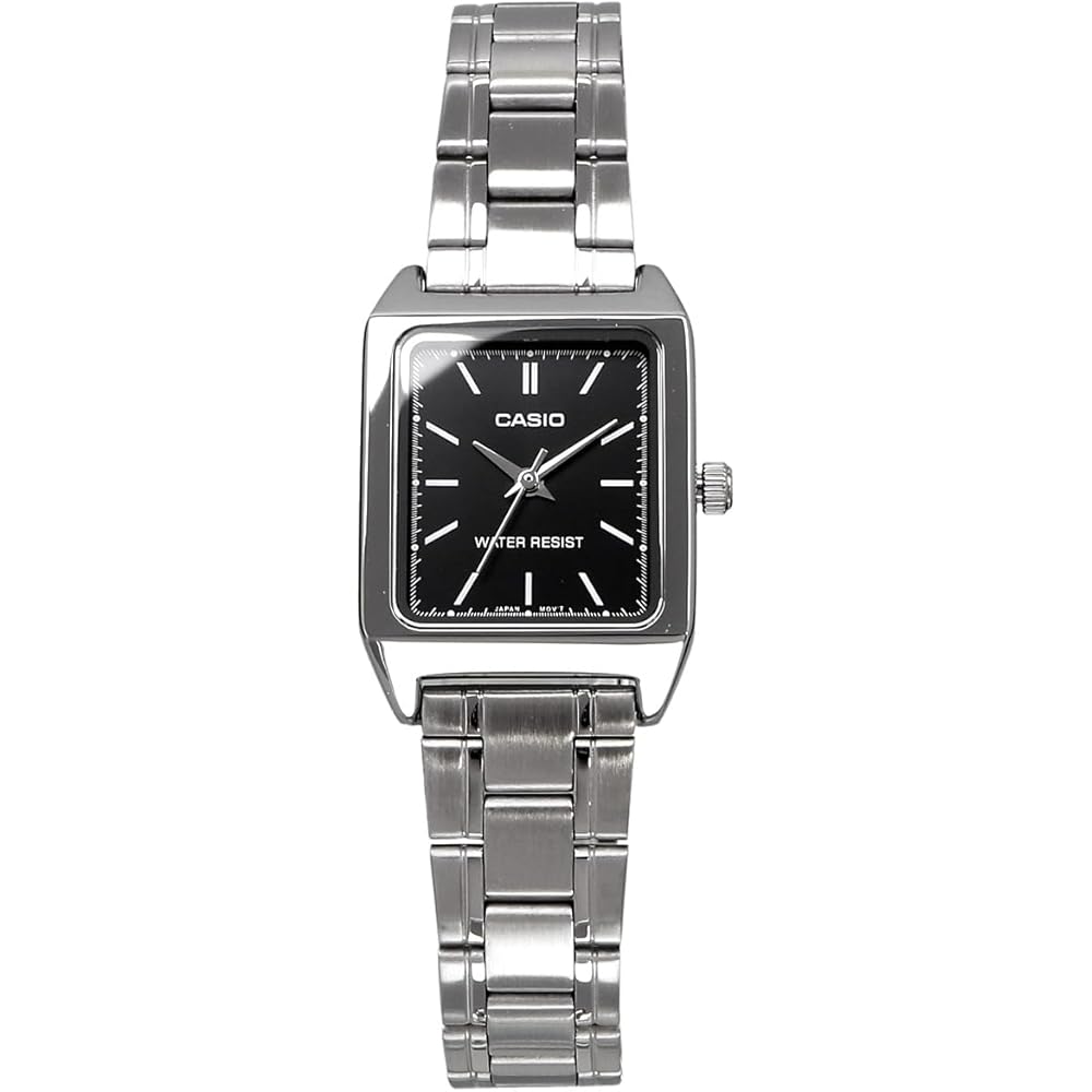 Casio Standard Quartz Women's Wristwatch LTP-V007D-1E Black Silver Metal Band Imported Model