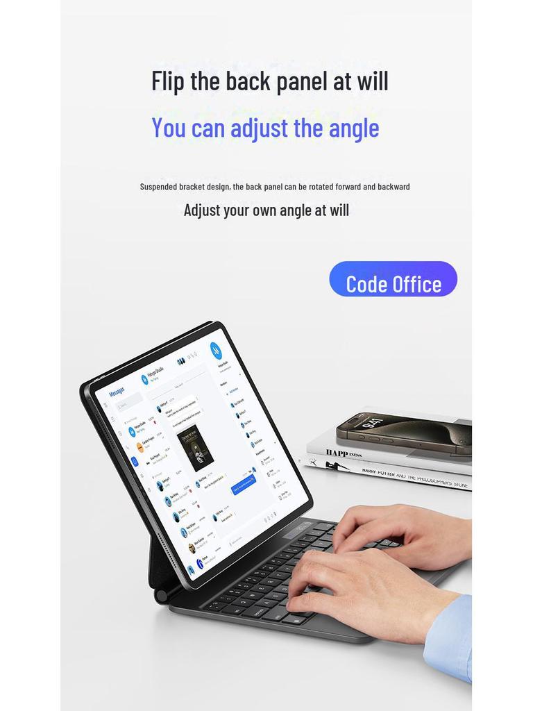 Клавиатура и защитная обложка USAMS для iPad Pro 11" и Air 4/5 10.9" с цифровым дисплеем