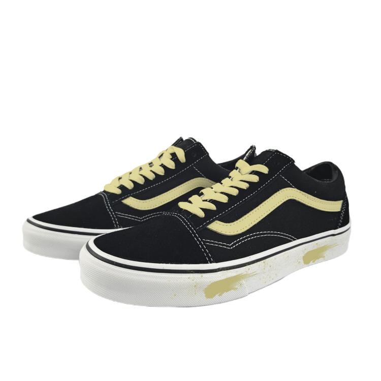 Vans Низкие скейтбордические кроссовки Old Skool, износостойкие, унисекс, черные с желтым, VN000D3HY28(Команда183-)