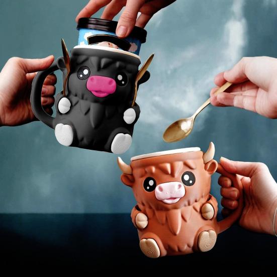 Highland Cow Ice Cream Pint Holder Insulated Ice Cream Cozy