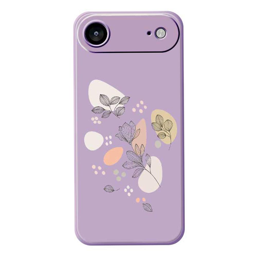 For iPhone 17 Air Case Sketch Leaves Pattern Printing Straight Edge TPU Phone Back Cover