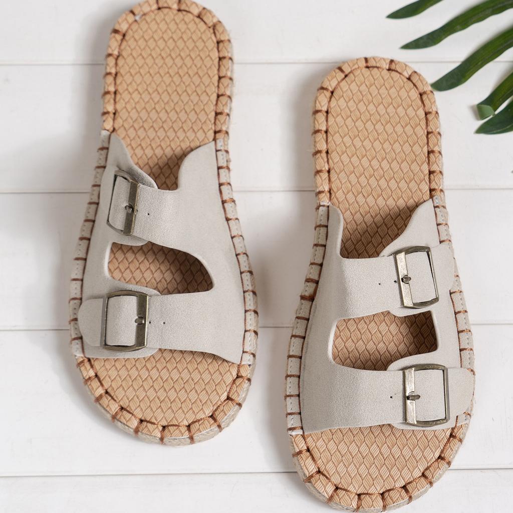 Женские сандалии, новинка 2024 года, летние пляжные туфли на толстой подошве, очень большие римские сандалии и тапочки травяной вязки