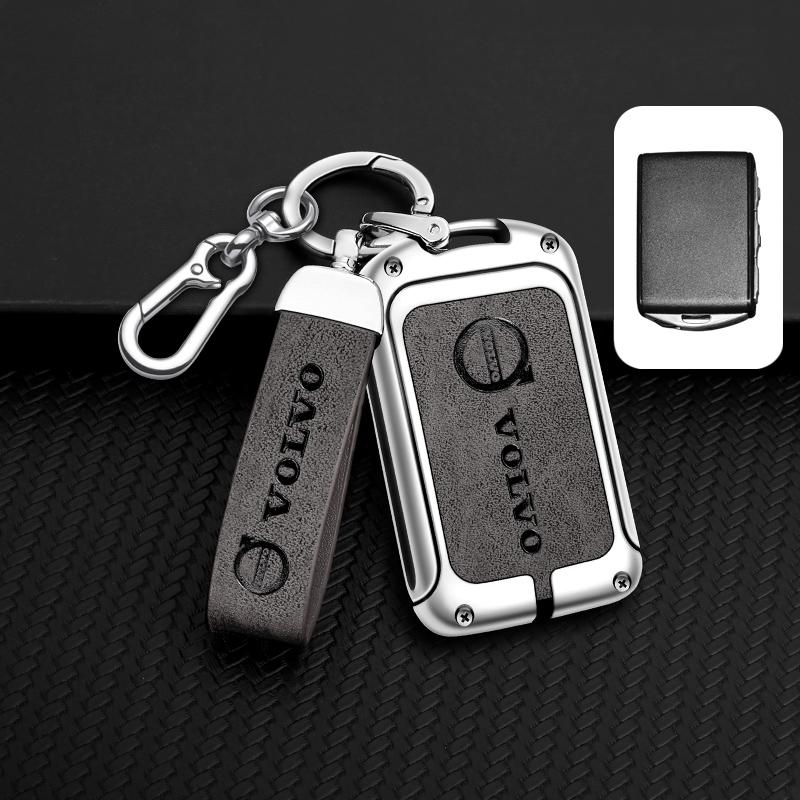 Zine Alloy Leather Car Key Case Cover Protection Shell Holder For Volvo XC60 XC40 XC90 S90 V60 S60 V90 C40 Polestar 1 Polestar 2