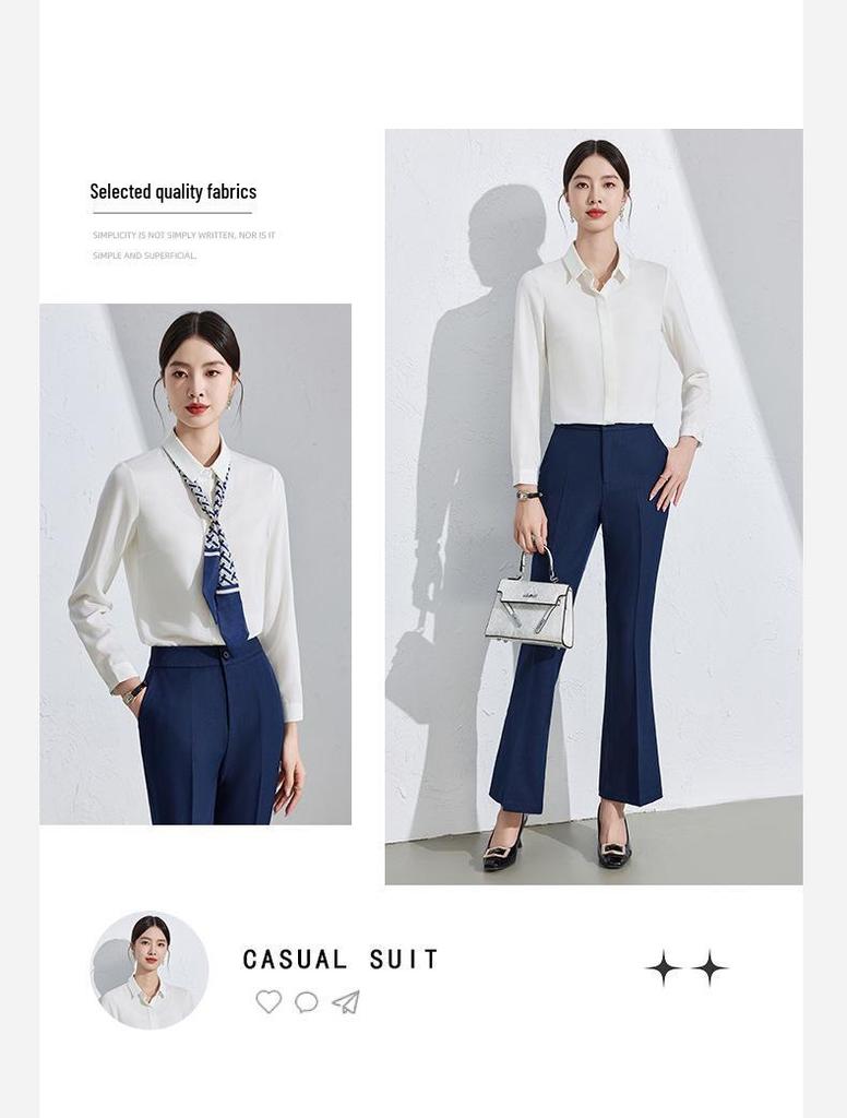 Women's Black Professional Shirt with Hidden Placket - Spring/Autumn Style