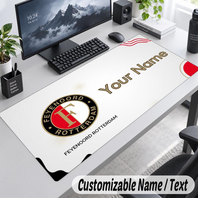 Feyenoord Personalized Large Mouse Pad Custom Name Text Extended Desk Mat Gaming Mousepad