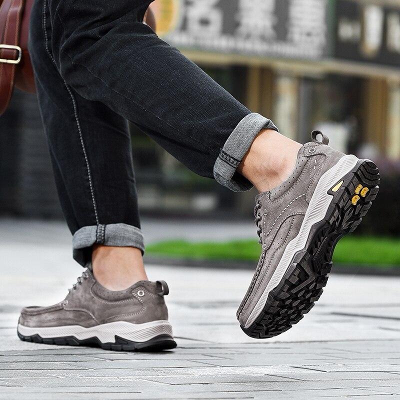 Men Loafers Fashion Slip On Boat Shoes Genuine Leather Loafers Walking Casual Shoe For Work Office Male Outdoor Shoes Men