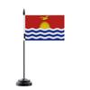 Drapeau De Table - Kiribati - 14 X 21 Cm - Polyester - Mât En Plastique - Impression Recto/Verso