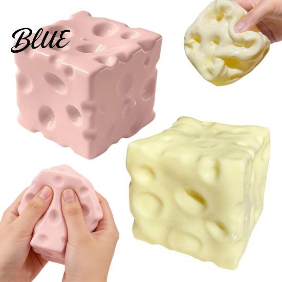 Сырная игрушка из ТПР 1/2 шт. Розовый сжимаемый для снятия стресса Желтый блок Фиджет Расслабляющий Поддельный куб Сенсорный Расслабляющий для руки