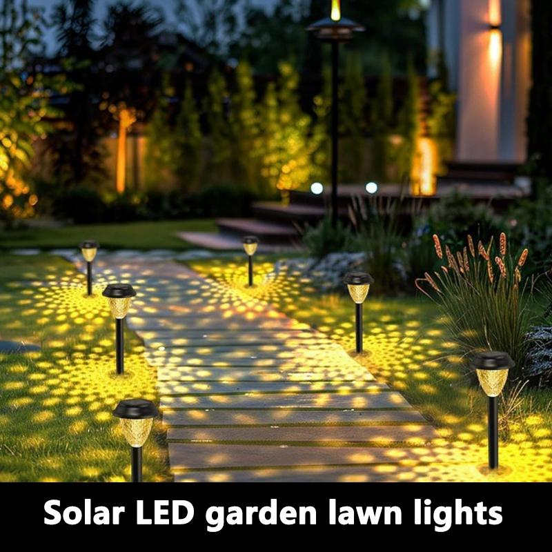 Солнечный светодиодный газонный светильник на открытом воздухе водонепроницаемый RGB светодиодный теплый двойной источник света двор вилла дорожка балкон сад украшения огни подарки