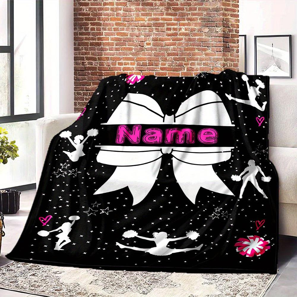 Cheerleading Theme Home Customize Your Name Blankets Comfortable Soft Lightweight Allseason Multipurpose Blanket For Picnics Sofas Offices Beds Living