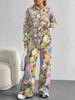 Purple Flower European And American Autumn And Winter Casual Long-Sleeved Suit Women'S Hooded Sweater Trousers Suit
