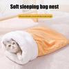 Удобная зимняя кошачья кровать карманного типа, теплое гнездо для кошки, домик для питомца, спальный мешок для кошки, дом