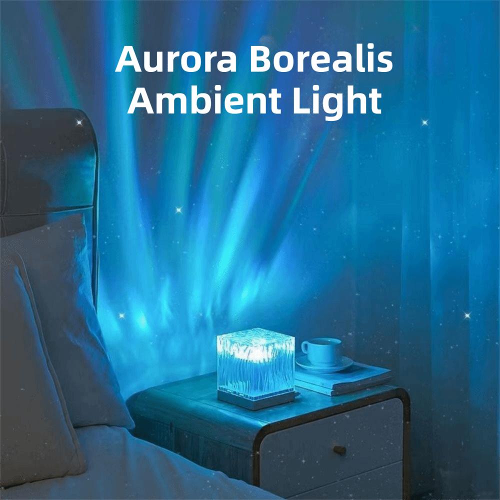 16 Colors Light Ocean Waves Projector Light USB Dynamic Wave Effect Water Ripple Crystal Lamp Auto Rotate Cube