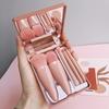 5pcs/set Travel Size Makeup Brushes Set Mini Makeup Brushes Small Complete Function Cosmetic Brushes Kit With Case And Mirror Perfe