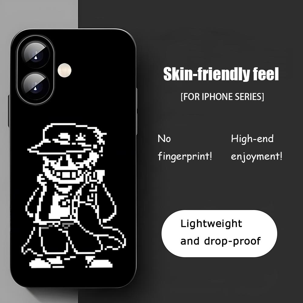Популярная Пиксельная Игра Undertale Чехол для Телефона Для iPhone 16 15 14 13 12 11 X XR XS 8 Plus Mini Pro Max Мягкий черный Ударопрочный Чехол