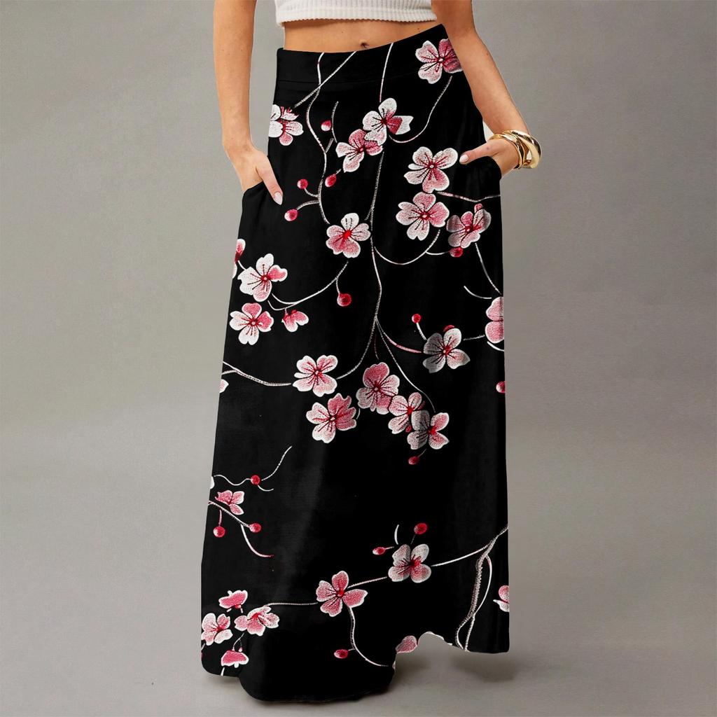 Женское струящееся платье макси, обычная повседневная летняя юбка в стиле бохо