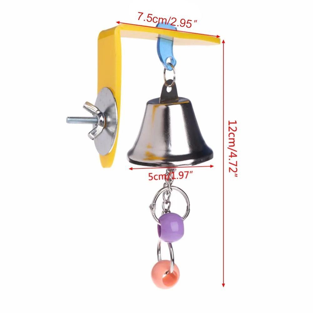 Hanging Parrot Bell Toys Acrylic/Metal Bird Chew Toy for Parakeet Parrots