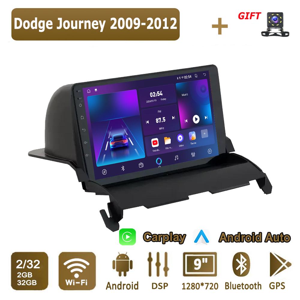 Android Carplay автомобильное радио для Dodge Journey 2009-2012 мультимедийный проигрыватель головное устройство стерео GPS навигация BT WIFI 4+64 ГБ