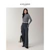 Jiuzi Annacole Women's Herringbone Knit Straight-Leg Trousers