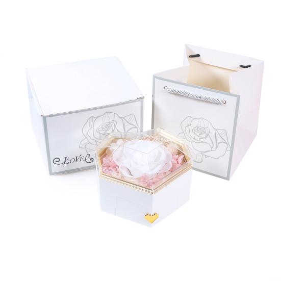 Консервированная шкатулка для колец с розами, шкатулка для украшений в форме сердца, консервированная шкатулка для ожерелий с цветами и скрытым ящиком, подарок на ее день рождения, годовщину, предложение