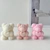 Top Quality  Day Love Rose Bear 3D Candle Silicone Mold DIY Bears Handmade Soap Plaster Aroma Candle Mold Home Decor Crafts
