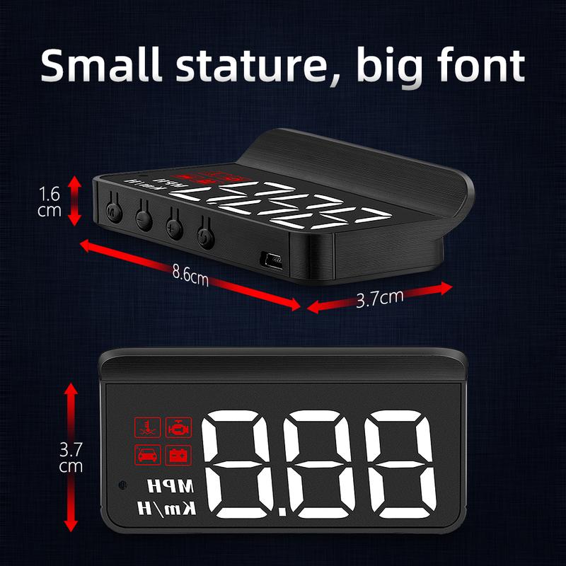 M3 HUD OBD2 Дисплей Бортового Компьютера Автомобиля Head-up Sisplay Лобовое Стекло Проекция Крупным Шрифтом Спидометр Температура Напряжение Сигнализация