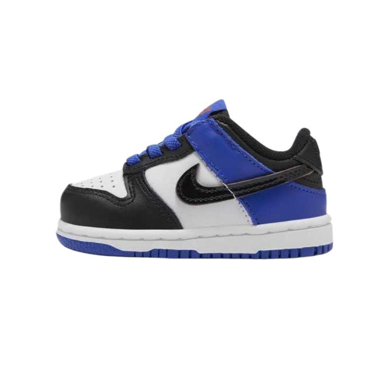 Nike Кроссовки Dunk Нескользящие и Дышащие Низкие Детские Белый/Черный/Гоночный Синий/Земляной Багровый Для Младенцев и Малышей HF3252-100