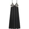 Zaprha 2025 New Arrival Pure Desire Sexy Embroidery V-neck Strap Midi Skirt Dress Waist-Tight Slim Looking 3897112