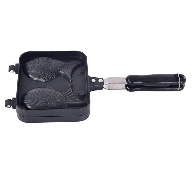 Taiyaki Maker для домашнего использования Прямой тип огня Алюминиевый сплав Taiyaki Maker Домашняя форма для выпечки вафель DIY Форма для печенья Двойная форма для выпечки рыбы