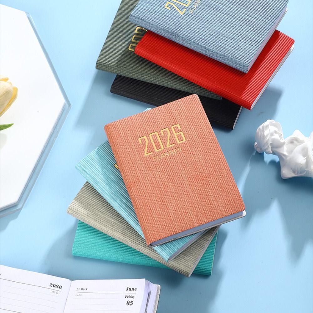 With Calendar 2026 Agenda Book A7 Notebooks Portable To Do List English Notepad  Students