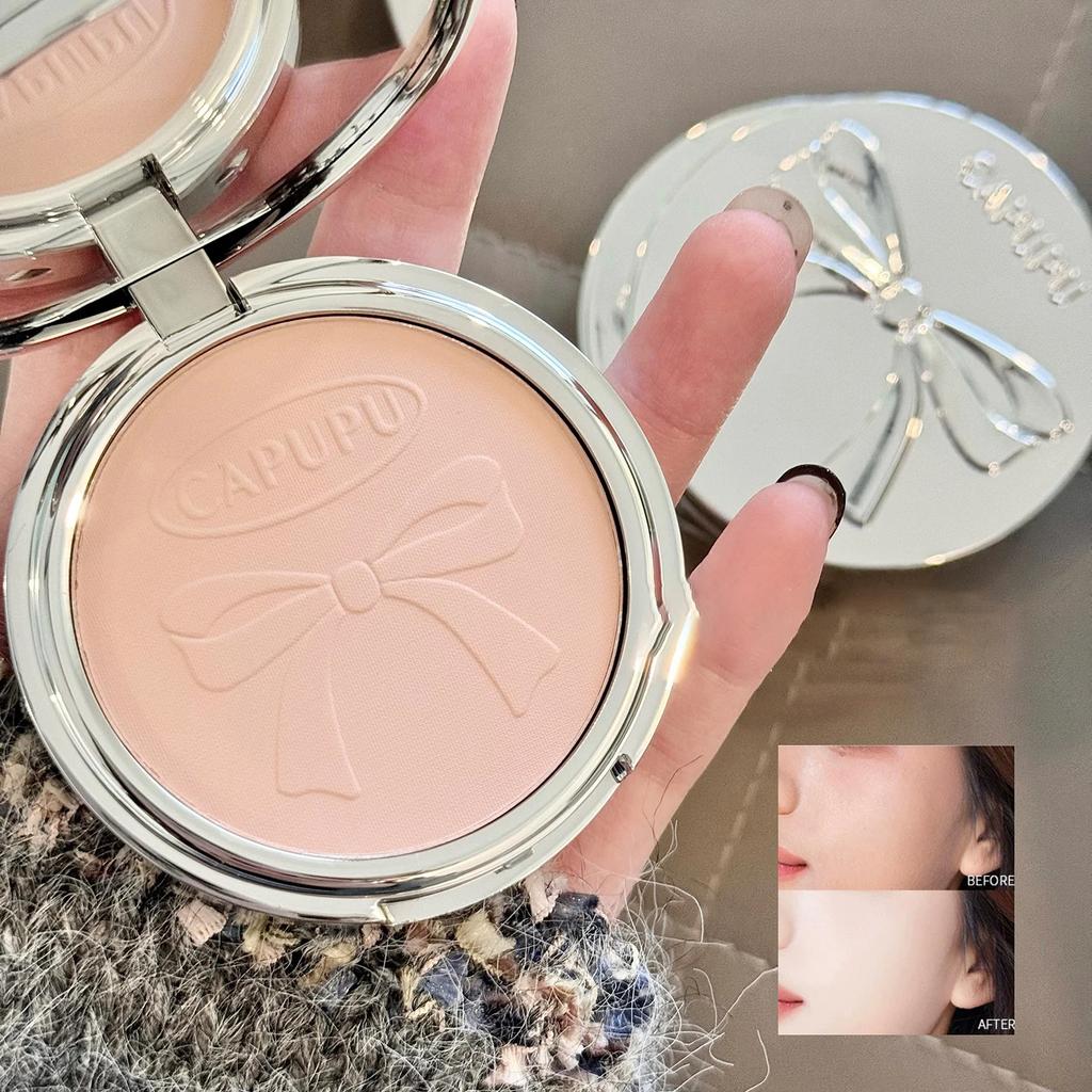 Matte White Pressed Powder 24H Oil Control Waterproof Full Coverage Natural Clear Face Packting Foundation Makeup