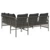 2 Piece Garden Sofa Set with Cushions Poly Rattan Grey