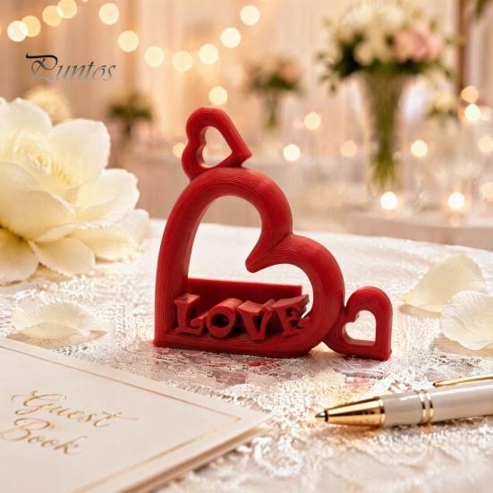 Скульптура-письмо с сердцем, подставка для фото с тиснеными буквами LOVE, 3D-печать, вертикальный слот, романтическое украшение для свадебного стола, держатель для фотографий,
