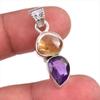 Natural Ametrine Gemstone Handmade 925 Solid Sterling Silver Pendant 1.5" g3S46