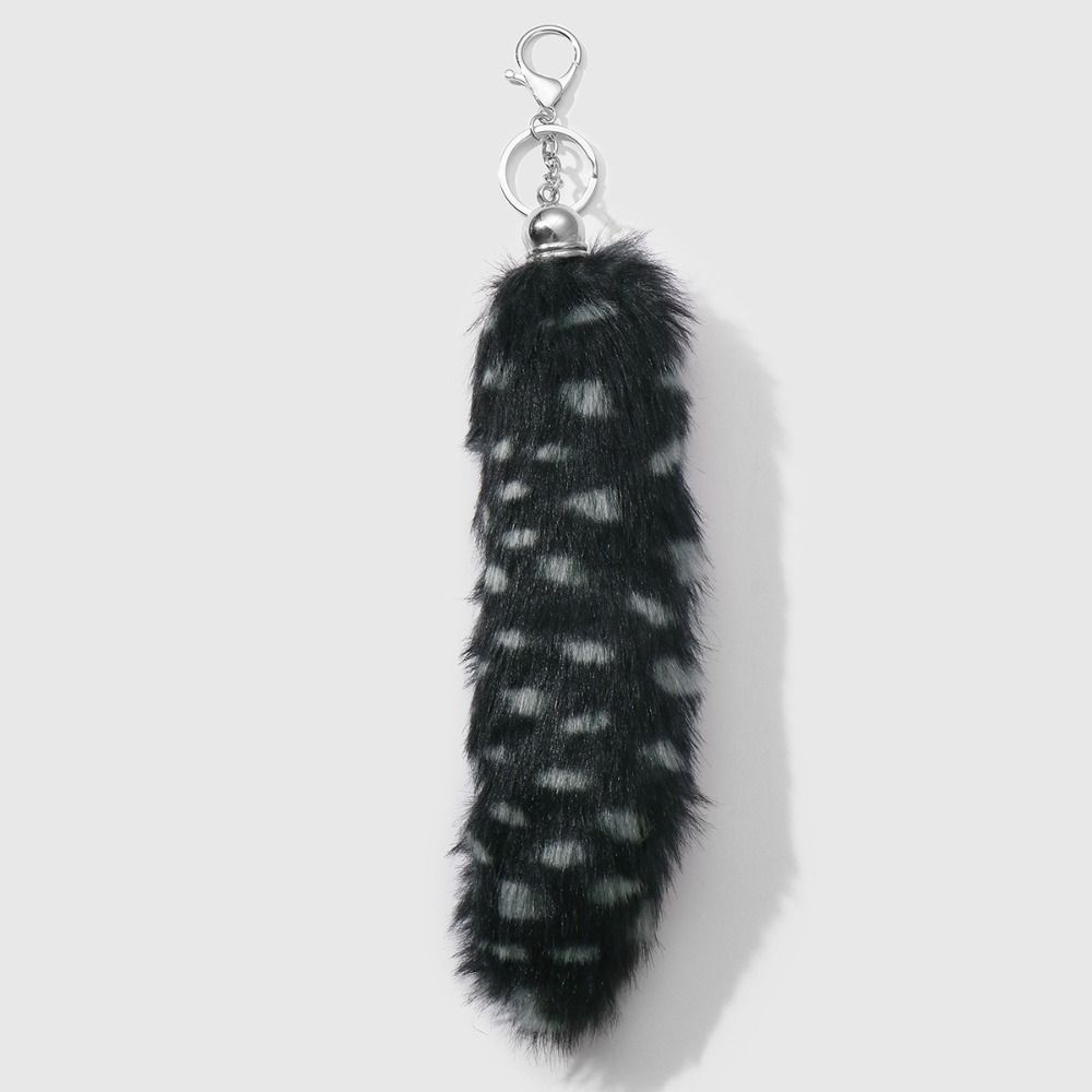 Retro Tail Hanging Keychain Long Hair Plush Tail Keyring Sweet Cool Bag Charms Purse Handbag