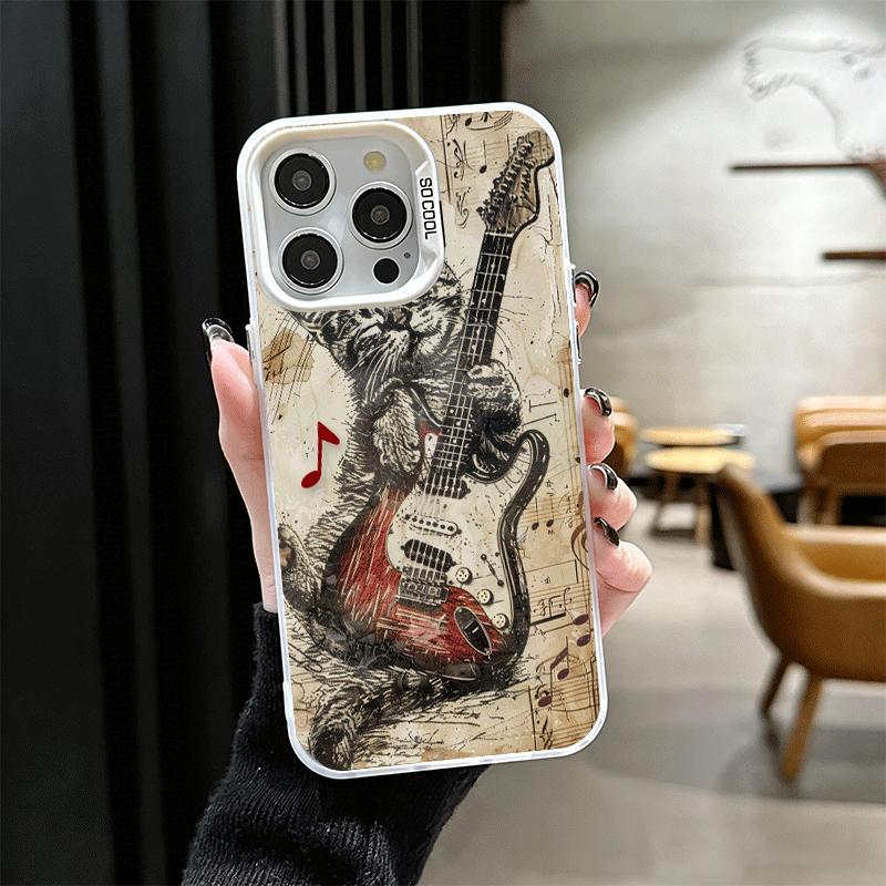 Guitar Retro Rock Music Shockproof Phone Case for iPhone 17 Air 16 16E 15 Pro Max 14 Plus 13 Mini 12 Back Cover Anti Fall Fundas