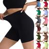 Women's Fashion Solid Color Seamless Threaded Elastic Tight Three Pants