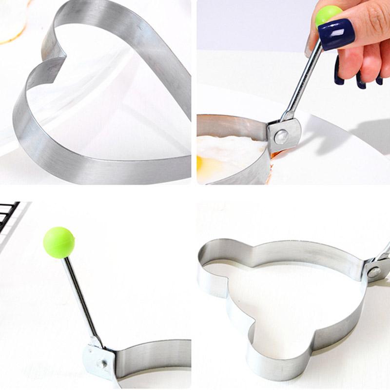 Stainless Steel Fried Egg Shaper Mould Maker Breakfast Baking Pancake Mold Creative Cake Tool Baking Cooking Kitchen Gadgets 6