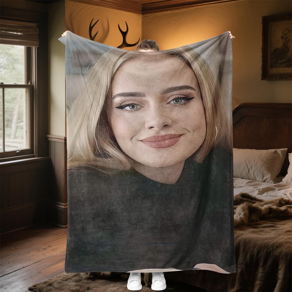 ADELE Plush Blanket Soft Comfortable All Seasons blanket Sofa Office Naps blanket Outdoor Travel throw Perfect Gift
