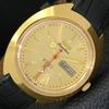 VINTAGE HMT KANCHAN 6501 AUTOMATIC INDIAN MENS GOLDEN COLOR DIAL WATCH A441013-4 HT-a441013