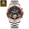 Dual Calendar Men's Fully Automatic Tourbillon Hollow Mechanical Watch Fashionable Waterproof Luminous Moon Phase Dial Men's Business Mechanical Watch